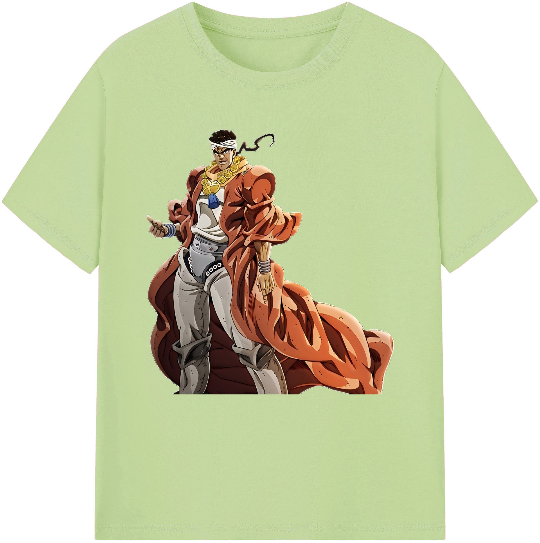 （画像用） ジョジョの奇妙な冒険 ムハンマド?アブドゥル JoJo's Bizarre Adventure Muhammad Avdol 綿100％半袖Tシャツ（フロントプリント）